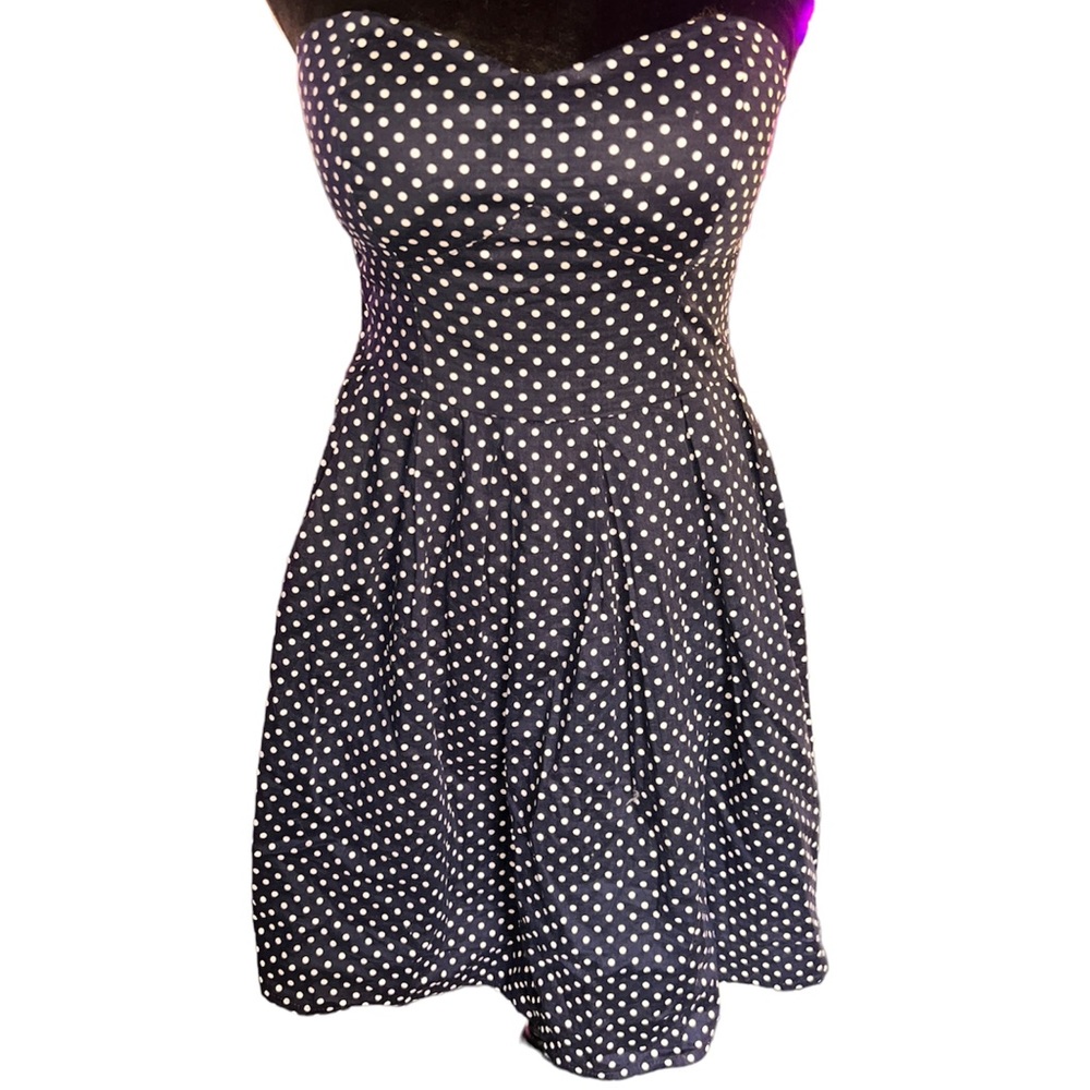Rue21 - Navy/White Polka Dot Strapless Dress -